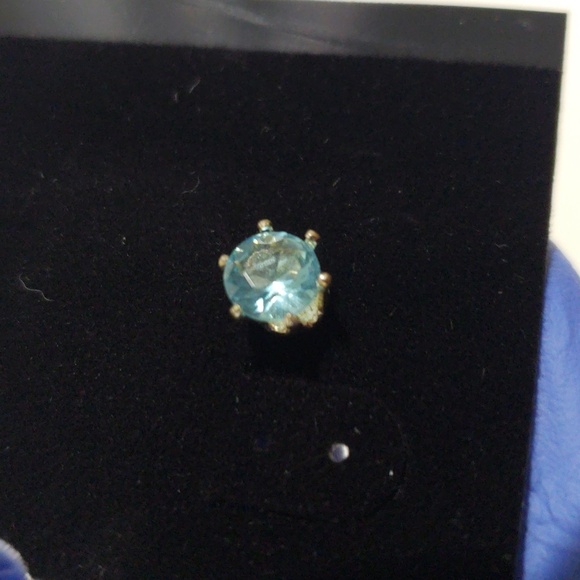 Eisenberg Ice Gold tone Sparkling Blue Crystal Stud Earrings - Women's Jewelry - Picture 8 of 8